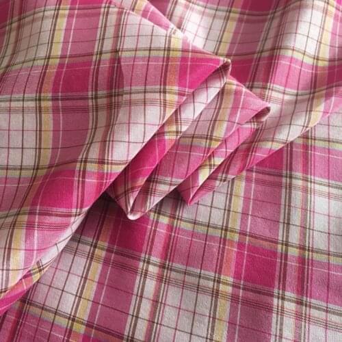 Customizable Silk Cotton Fabric Shirt Plaid Silk Cotton Fabric Popular Plaid Shirt Fabric