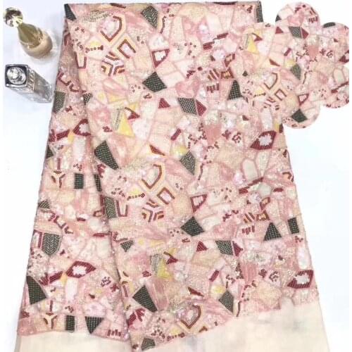 African Net Lace Wedding Fabric High Quality Embroidery French Nigerian Sequins Tulle Mesh Fabric