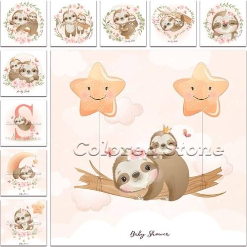 New Diamond painting Cartoon Animal Flower sloth month star 5D DIY Full Square Drill embroidery Cross stitch 3D Round mosaic 210