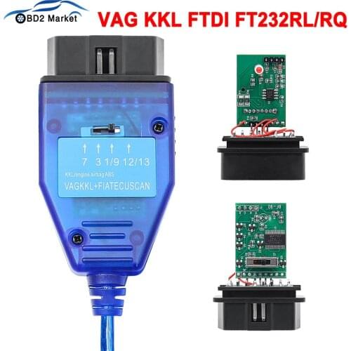 VAG KKL FIATECUSCAN FTDI FT232RL/RQ COM 409 OBD OBD2 Car Diagnostic Interface Cable For VW/Audi/Skoda/Seat VAG-COM Scanner Tool