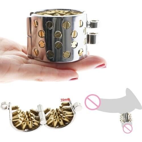 Integrated Lock KALIS TEETH LONG TEETH FEMDOM CBT Scrotum Pendant Male Chastity Device Kalis teeth chastity device Spike Ring