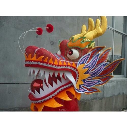 Red chinese dragon head chinese dragon dance prop festival supplies new year dance products