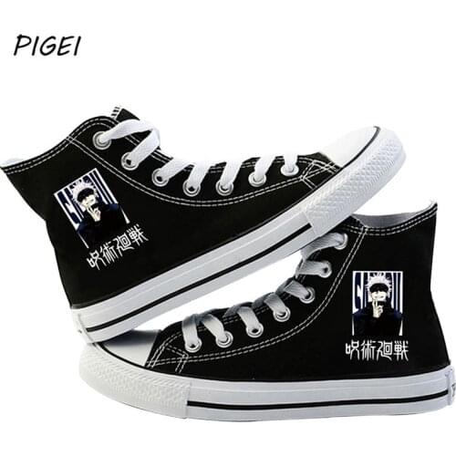 Anime Jujutsu Kaisen Gojo Satoru Cosplay High-Top Casual Canvas Shoes Mens Sneakers Sports Shoes Women Vulcanized Shoes