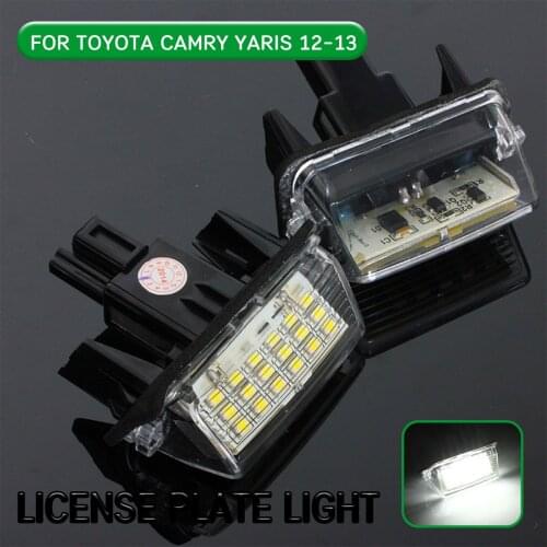 2pc For Toyota Yaris Vitz Camry Hybrid Corolla Avensis SAI Noah Prius C Verso S LED License Number Plate Light Lamp