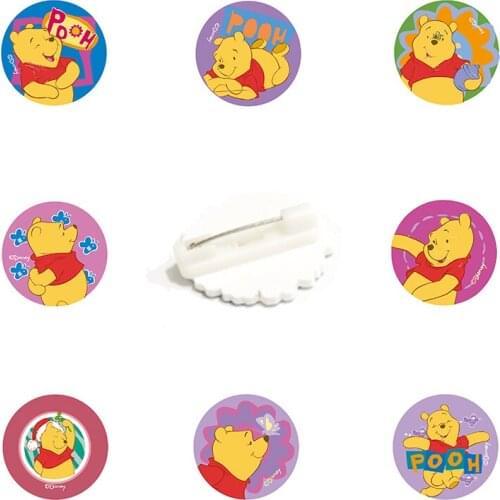 Disney Round Pooh Enamel Brooch Pin Cute Pooh Winnie The Pooh Cute Brooch Badge Fashion Pin Gift Friend Pin Wholesale