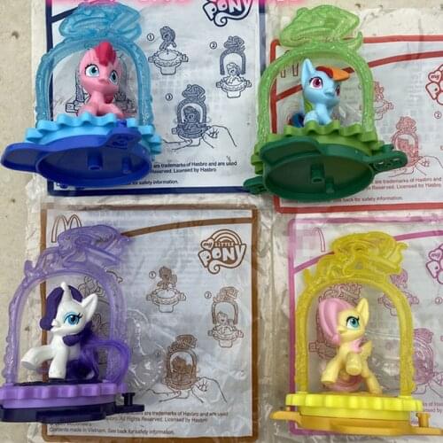 My Little Pony Happy Meal Toy Rainbow Dash Pinkie Pie Rarity Fluttershy Model Anime Figures Favorites Collect Ornaments