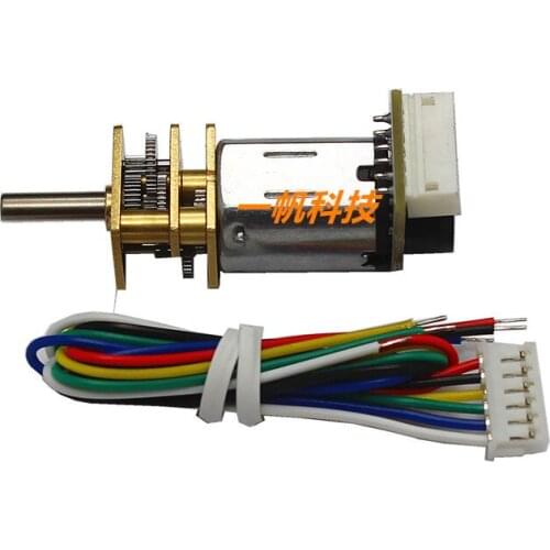 N20 miniature DC geared motor encoder geared motor smart car DC3V6V12V positive and negative