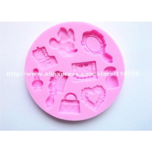 New! Free Shipping Mirror Shaped Silicone Mold Cake Decoration Fondant Cake 3D Food Grade Silicone Mould 156