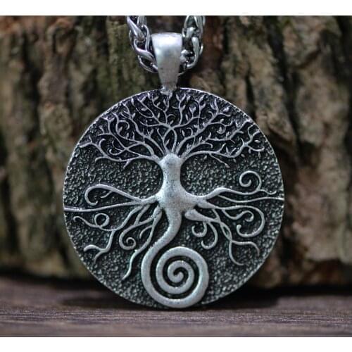 Langhong 1pcs Tree Of Life Necklace Amluet Necklace For Men and Women