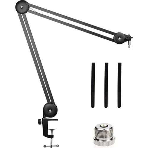 YOUXIU Microphone Arm Stand, Adjustable Heavy Duty Mic Arm Microphone Stand Suspension Boom Scissor Arm with Cable Straps