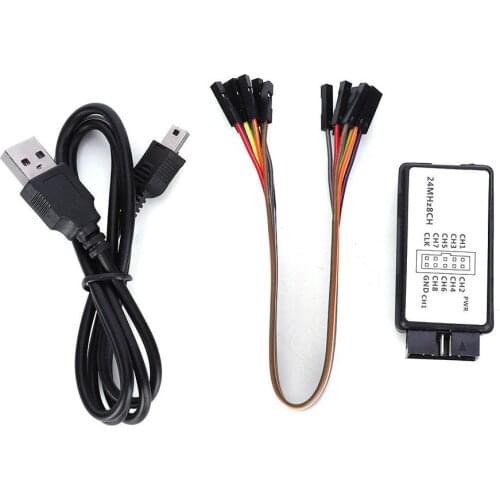 LA1002 Mini Portable USB 5MHz 24M 8 Channel Logic Analyzer Device Set with Cables Analyzer