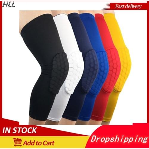 Honeycomb Pad Crashproof Antislip Basketball Leg Knee Guard Pad Long Sleeve Protector Gear Sports Injury Protect Sportswear Hot