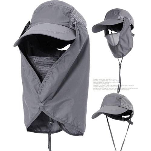 Outdoor Sunshade Sun Hat Detachable Anti-Uv Breathable Fishing Windproof Mountain Climbing Jungle Anti-Mosquito