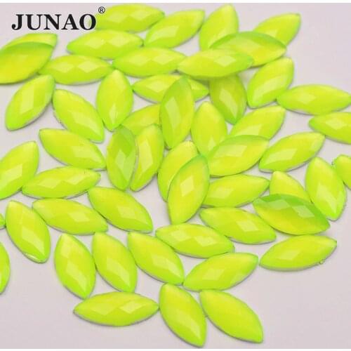 JUNAO 7x15mm Resin Horse Eye Crystal Rhinestones Applique Flatback No Sewing Stone Decoration Scrapbook Strass for DIY Crafts