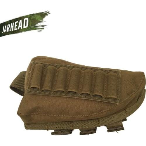 Tactical Rifle Shotgun Buttstock Bullet Bag Rifle Stock Ammo Shell Nylon Magazine Molle Pouch Cartridge Holder Gun Hunting Gear