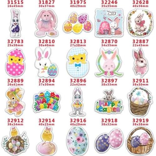 DIY Craft Supplies Sewing Accessories Cartoon Easter Bunny Printed Planar Resins Mold 10 Pieces. PR-31515