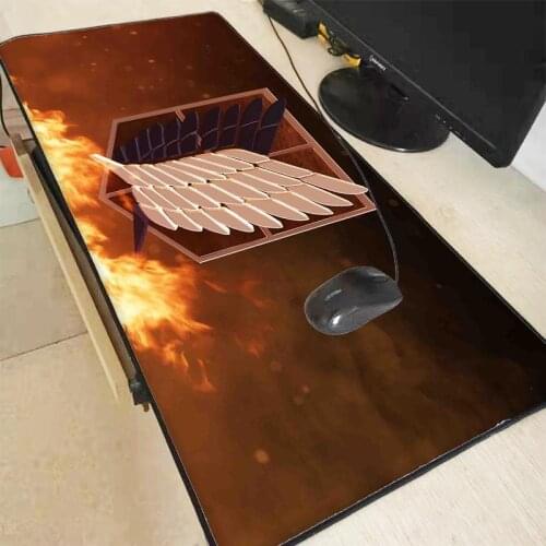 XGZ Anime Attack on Titan Logo Speed Locking Edge Large Natural Rubber Mouse Pad Waterproof Game Desk Mousepad Mat for CSGO Dota