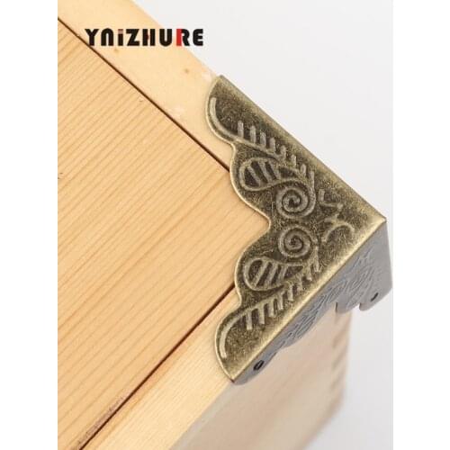 YNIZHURE 10PCS Luggage Case Box Corners Brackets Decorative Corner For Furniture Decorative Triangle Rattan Carved