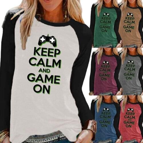 Women Autumn and Winter Loose Fashion Printing GraphicRaglan Long Sleeve Round Neck Pullover Casual Shirt Plus Size Clothing