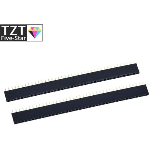 100PCS 2.54mm 40 Pin Stright Female Single Row Pin Header Strip PCB Connector