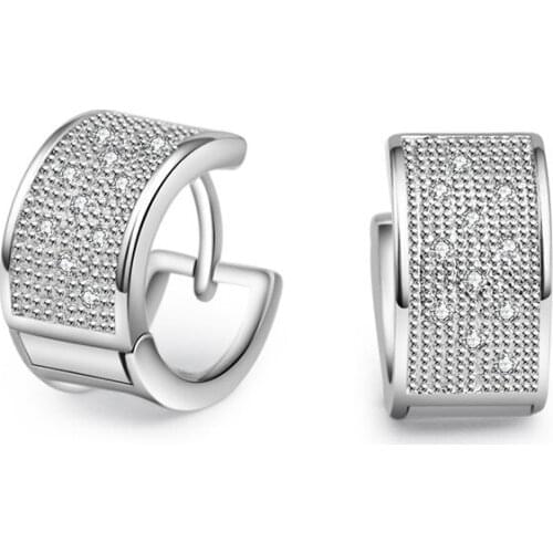 100% 925 sterling silver fashion shiny crystal ladies`stud earrings female wholesale jewelry birthday gift drop shipping cheap