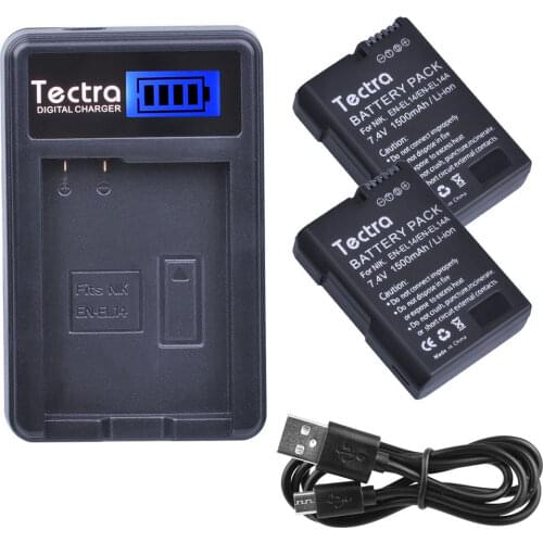 2Pcs EN-EL14 EN-EL14A ENEL14 Decoded Battery+LCD USB Charger for Nikon D5600 D3400 D3100 D3200 D3300 D3500 D5200 D5500 Bateria