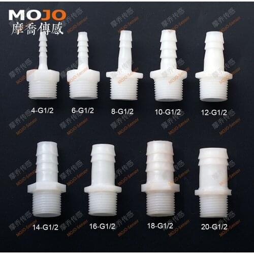 2020 straight-through joint to G1/2" male thread connector pipe fitting OD:4mm-20mm (10pcs/lots)