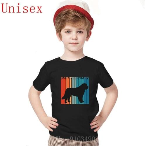 2020 Vintage style Funny Cute Saint Bernard kids clothes boys Short sleeve Casual Vintage Dog kids summer clothes Funny T-shirt