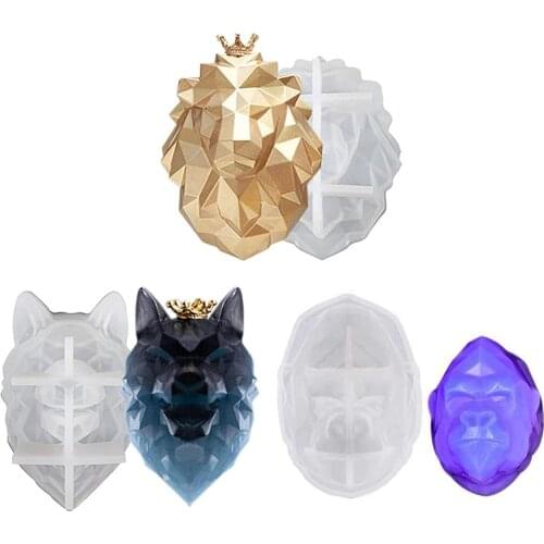 3D Lion Wolf Orangutan Head Silicone Resin Molds DIY Cute Cartoons Animal Moulds Craft Handmade Gifts Jewelry Pendant