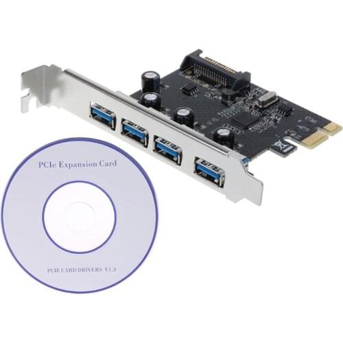 PCI-E PCI Express To USB 3.0 VIA Chip SATA Interface 4 Port Adapter Converter Card for Desktop Windows XP/Vista/Win7/Win8/Win10