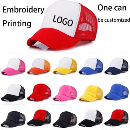 Baseball Cap Printing Free Custom Logo Summer Adult Children Personalized Trucker Hat Polyester Gorras Blank Mesh Cap Unises