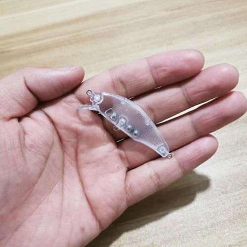 50pcs 5.5cm 3.6g Blank Unpainted Bait DIY Minnow Crankbait Wobbler Unpainted Lure Freshwater Fishing Blank Hard Lures Isca Pesca