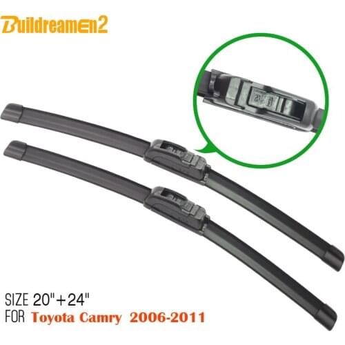 Buildreamen2 2015 New 1Pair Car Soft Liner Rubber Durable Windscreen Wiper Blades Windshield For Toyota Camry 2006-2011