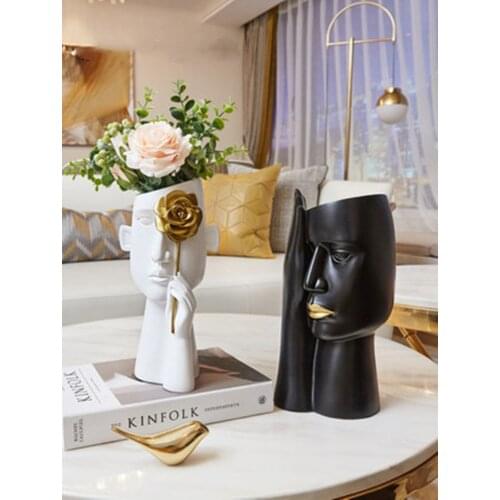 Woman Head Planter-Resin Art Vase-Dried Flower Headpot-Face Flower Pot-Decorateion Head Portrait-Home Decoration
