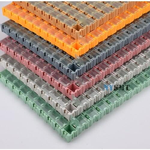 50pcs/lot SMT SMD IC Container Box Electronic Components Different Colors Self-locking buckle Tool Box Mini Storage Case