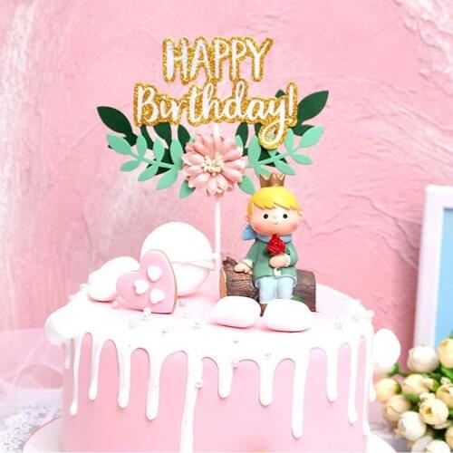 MEIDDING Cute Birthday Cake Topper Decoration Kids Favor boy girl Birthday Party Supplies Baby Shower Cake Toppers Decorations
