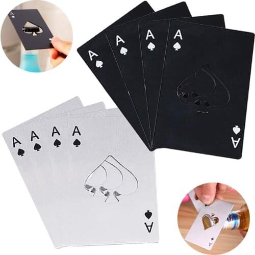 Multifunction Poker Bottle Beer Opener Stainless Steel Multitool Creative Spades Playing Card Kitchen Gadget Bar Accessories