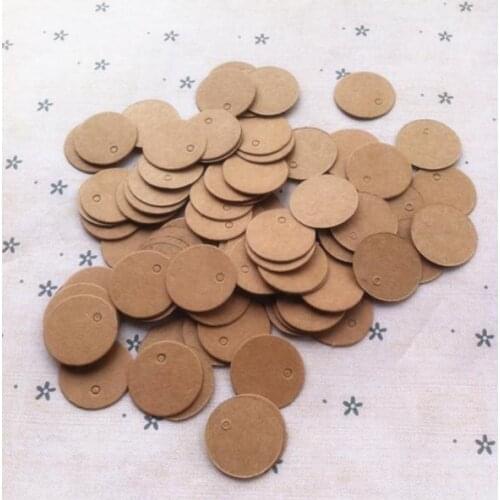 2 cm Latest Mini size round kraft paper label tags jewelry price tags blank card tags with Hemp rope 2000 pcs/lot
