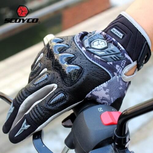 2019 Summer New leather Motorcycle gloves locomotive racing glove knight riding gloves of carbon fibre Anti wrestling ventilate