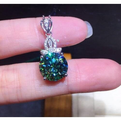 New Exquisite Pendant Necklace With Dazzling Round Blue Green Cubic Zircon Womens Wedding Engagement Fashion Jewelry Making