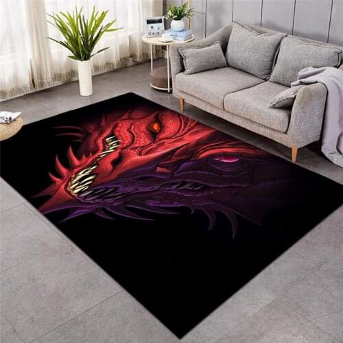New Red Dragon Large Carpet for Living Room Head of Angry Play Floor Mat 3D Print Area Rug Room Fashion Mat-11