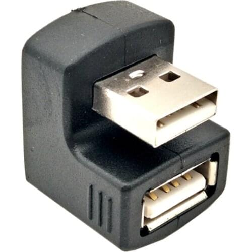 Neue Up oder unten Rechts Abgewinkelt USB 2,0 Adapter A Stecker auf Buchse Verlängerung 90 180 Grad Schwarz