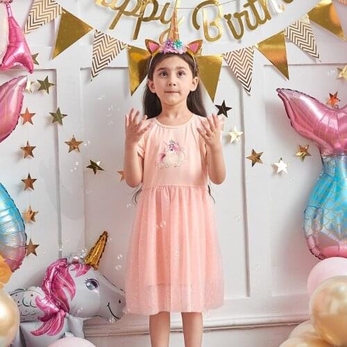 Flying Sleeve Princess Dresses Robe Enfant Fille Toddler Girl Clothes Fluffy Vestidos Unicorn Dress For Birthday Disfraz Gown
