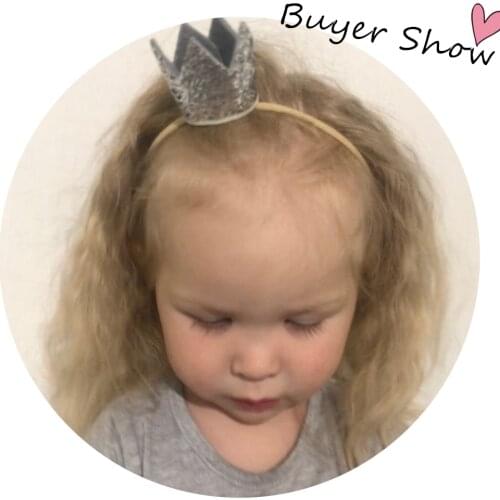 Baby Crown Headband Sequins Girls Elastic Hair bands Princess Crown Bezel On the Head Bands For kids Baby Girl Hair Accessories