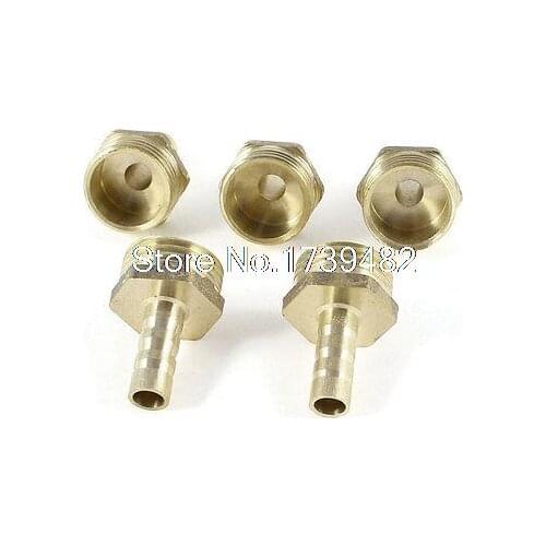 5 Pcs 1/2"PT Male Thread to 8mm Hose Barb Brass Straight Adapter Fitting
