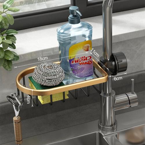 Adjustable Bathroom Shelf Shower Storage Basket for Shampoo Soap Shower Storage Rack Holder Faucet Drainage Kitchen Organizer