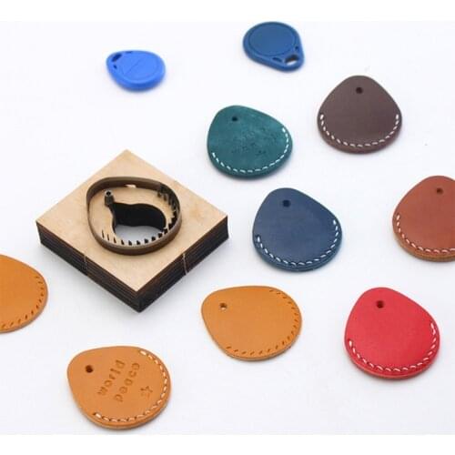 DIY RFID Key Fob Leather Tag Leather Template Wooden Punching Die Cutting Mould E56C