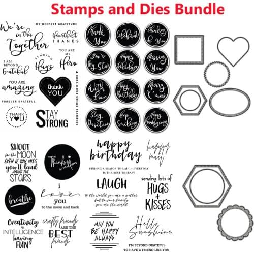 Words From the Heart Warmest Wishes and Heartfelt Notes Stamps and Dies Bundle for DIY Scrapbooking Card Crafts Making 2021 New