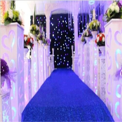 1.0 m Wide X 10 m/roll Shiny Gold sequins Pearlescent Wedding Carpet Fashion Aisle Runner T station Carpet For Party Decoration