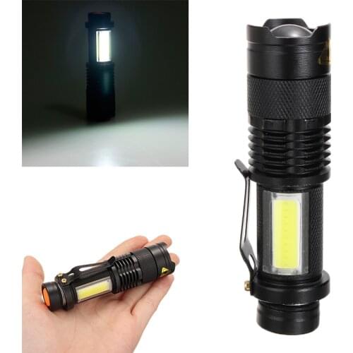Mini LED Flashlight Waterproof 14500/AA Battery Torches Telescopic Zoom Work Lights for Outdoor Hiking Travel 9.3x2.5x2cm